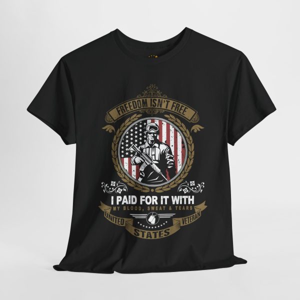 USA army freedom isn't not free Black Color T-Shirt For Unisex Heavy Cotton Tee