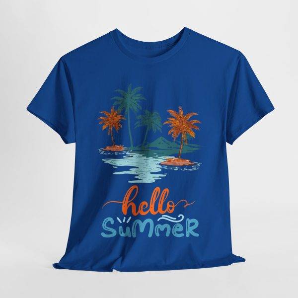 Hello Summer Royal Color T-Shirt For Unisex Heavy Cotton Tee Hello Summer Royal Color T-Shirt For Unisex Heavy Cotton Tee