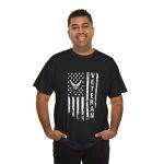 Veteran Pride Unisex Heavy Cotton Tee - Distressed American Flag Design