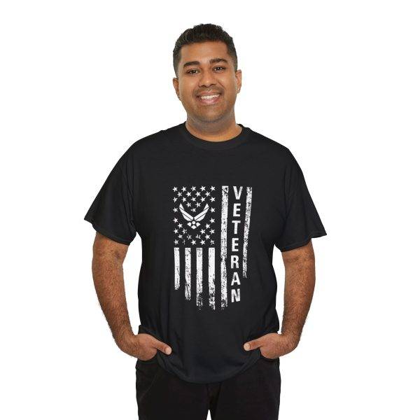 Veteran Pride Unisex Heavy Cotton Tee - Distressed American Flag Design