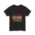Awesome since 1982 Black Color T-Shirt For Unisex Heavy Cotton Tee