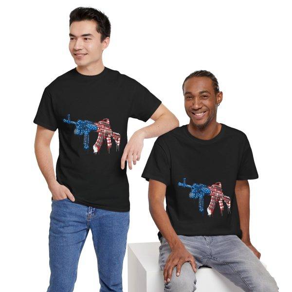 Patriotic Gun USA Flag Graphic Unisex Heavy Cotton Tee Patriotic Gun USA Flag Graphic Unisex Heavy Cotton Tee