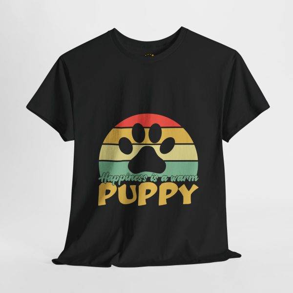 Puppy Unisex Heavy Cotton Dog Tee - Happiness is a Warm Puppy Graphic Tee