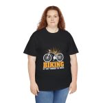 Biking Black Color T-Shirt For Unisex Heavy Cotton Tee