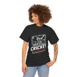 Sport Cricket In Action Black Color T-Shirt For Unisex Heavy Cotton Tee