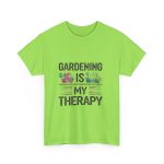 Gardening is My Therapy Unisex Heavy Cotton Tee - Vibrant Green T-Shirt for Plant Lovers
