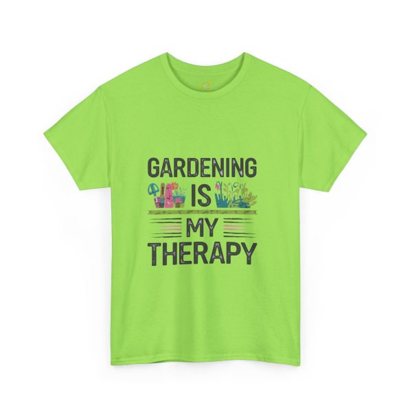 Gardening is My Therapy Unisex Heavy Cotton Tee - Vibrant Green T-Shirt for Plant Lovers