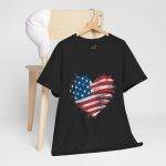Patriotic USA Heart Unisex Heavy Cotton Tee