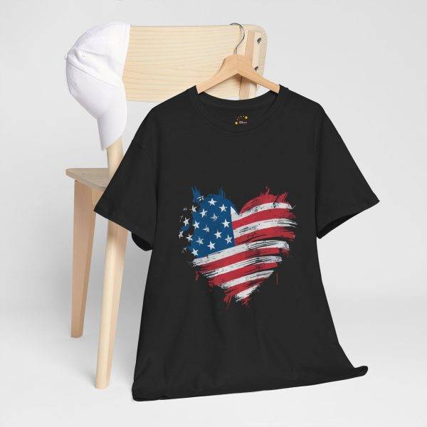 Patriotic USA Heart Unisex Heavy Cotton Tee