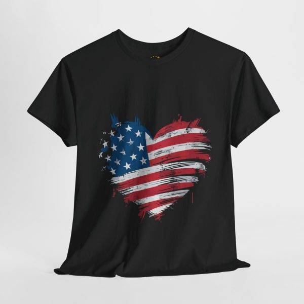 Patriotic USA Heart Unisex Heavy Cotton Tee