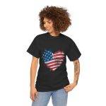 Patriotic USA Heart Unisex Heavy Cotton Tee