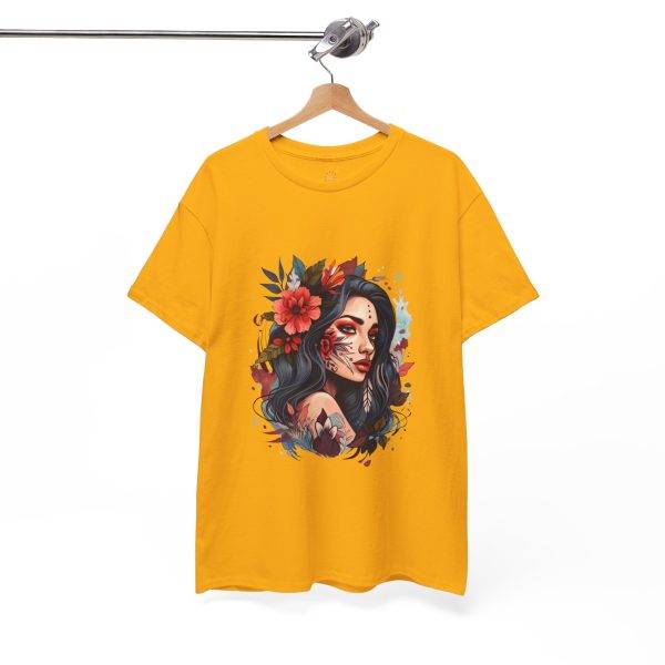 Beauty Women Gold Color T-Shirt For Unisex Heavy Cotton Tee
