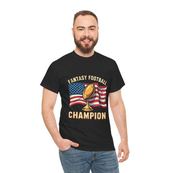 FANTASY FOOTBALL CHAMPION Black Color T-Shirt For Unisex Heavy Cotton Tee