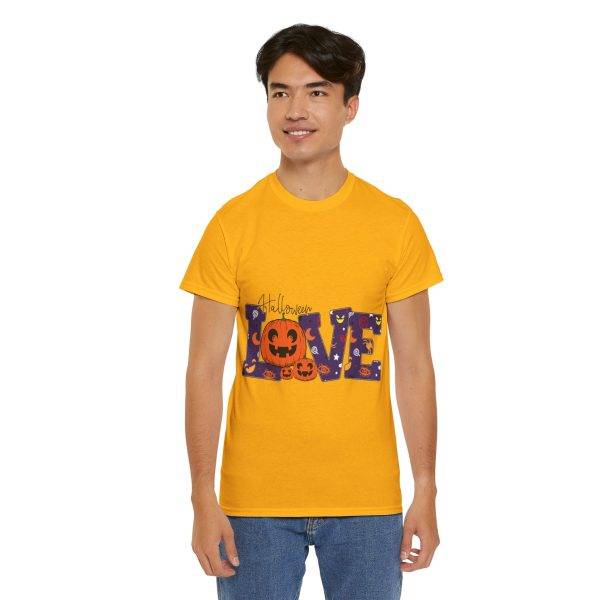 Love Halloween Gold Color T-Shirt For Unisex Heavy Cotton Tee