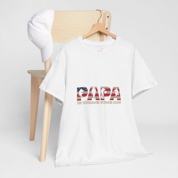 Patriotic Papa Unisex Heavy Cotton Tee - The Veteran, The Myth, The Legend