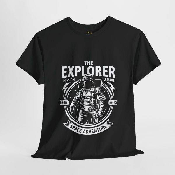 Astronaut THE EXPLORER MISSION TO MARS Black Color T-Shirt For Unisex Heavy Cotton Tee