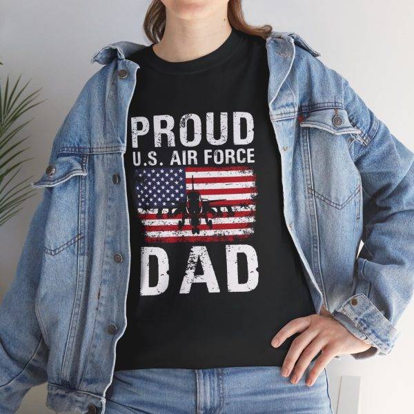 Proud U.S. Air Force Dad Unisex Heavy Cotton Tee - Patriotic Father's Day Gift