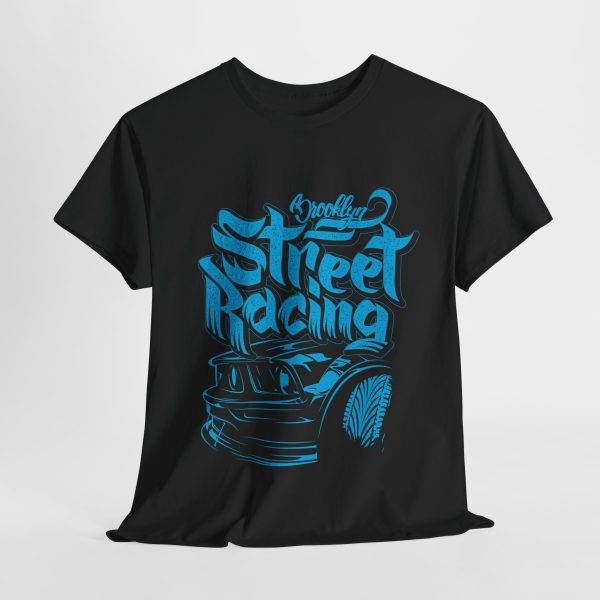 Street Racing Black Color T-Shirt For Men Heavy Cotton Tee