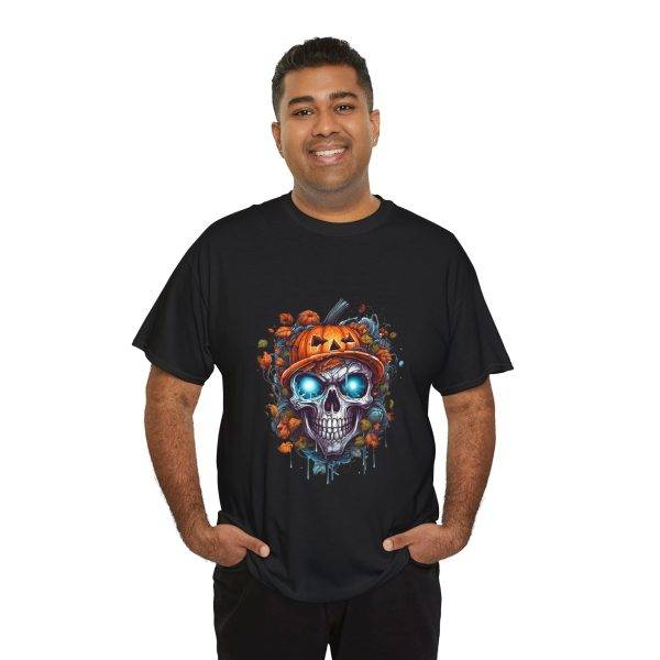Scary Halloween pumpkin Black Color T-Shirt For Unisex Heavy Cotton Tee
