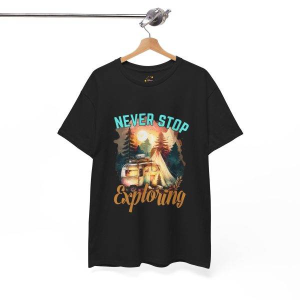 Never Stop Exploring Black Color T-Shirt For Unisex Heavy Cotton Tee