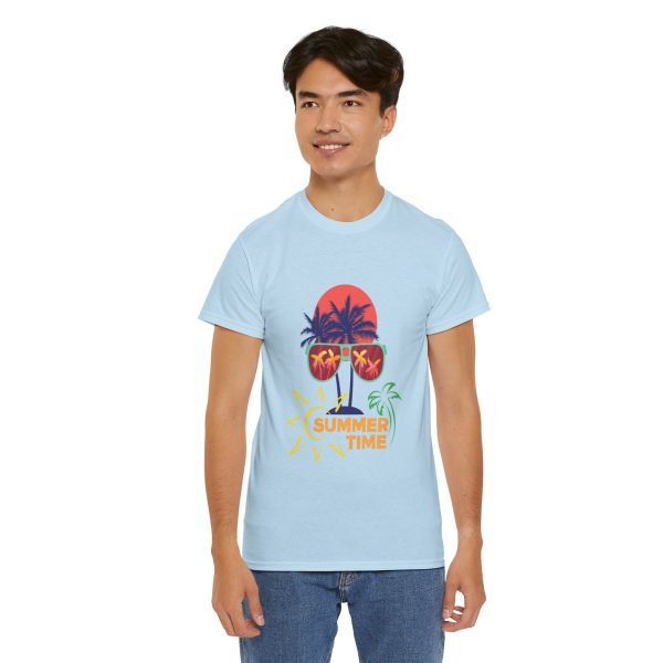 Summer Time Light Blue Color T-Shirt For Unisex Heavy Cotton Tee