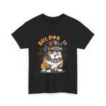 Bulldog Black Color T-Shirt For Unisex Heavy Cotton Tee