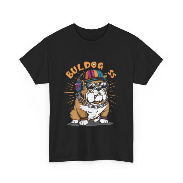Bulldog Black Color T-Shirt For Unisex Heavy Cotton Tee