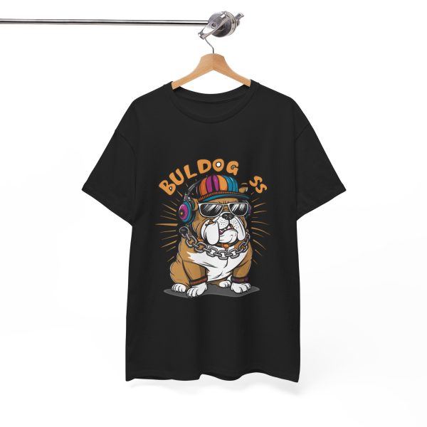 Bulldog Black Color T-Shirt For Unisex Heavy Cotton Tee