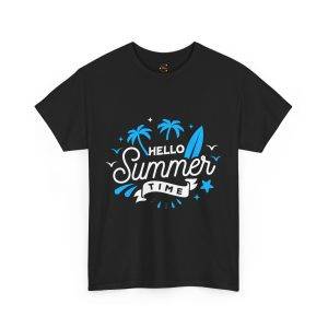 Hello Summer Time Unisex Heavy Cotton Tee - Beach Vibes Shirt