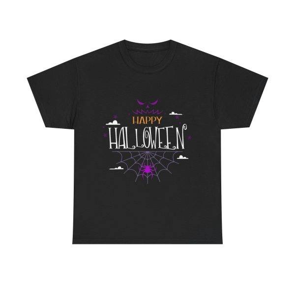 Happy Halloween Black Color T-Shirt For Unisex Heavy Cotton Tee Happy Halloween Black Color T-Shirt For Unisex Heavy Cotton Tee
