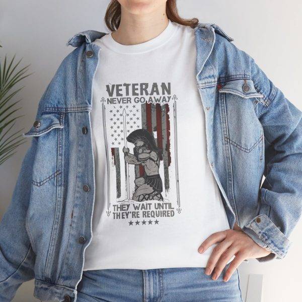 American Veterans White Color Tshirt For Unisex Heavy Cotton Tee
