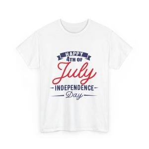 Happy 4th July White T-Shirt Color Unisex Heavy Cotton Tee