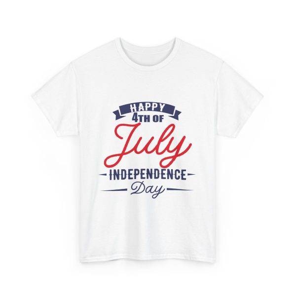 Happy 4th July White T-Shirt Color Unisex Heavy Cotton Tee