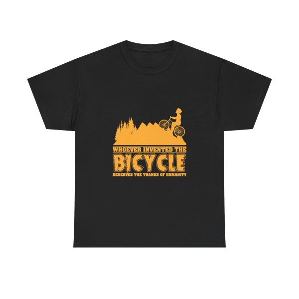 Bicycle Black Color T-Shirt For Unisex Heavy Cotton Tee