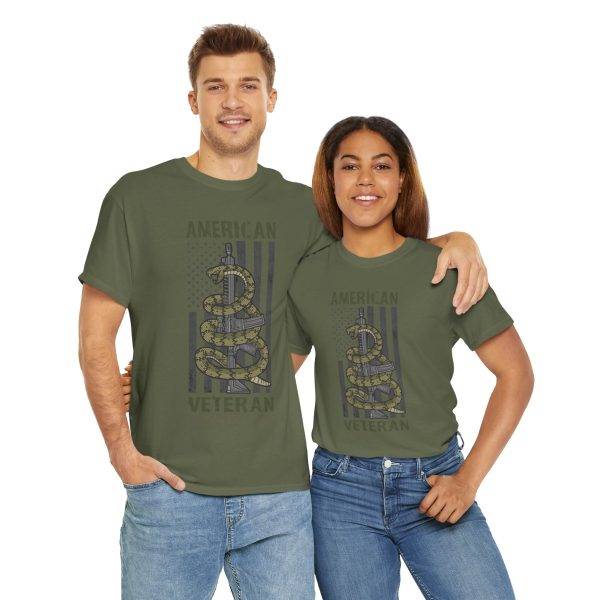 American Veteran Military Green Color T-Shirt For Unisex Heavy Cotton Tee