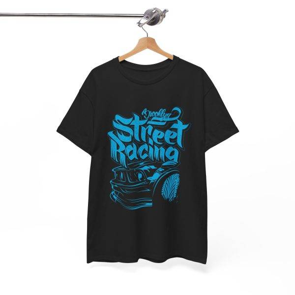 Street Racing Black Color T-Shirt For Men Heavy Cotton Tee