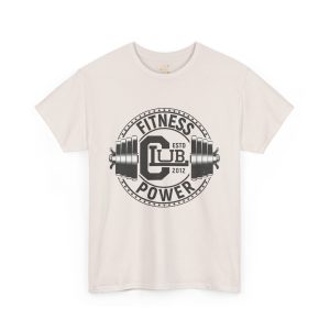 Fitness club power gym ice Gray color tshirt for Unisex Heavy Cotton Tee