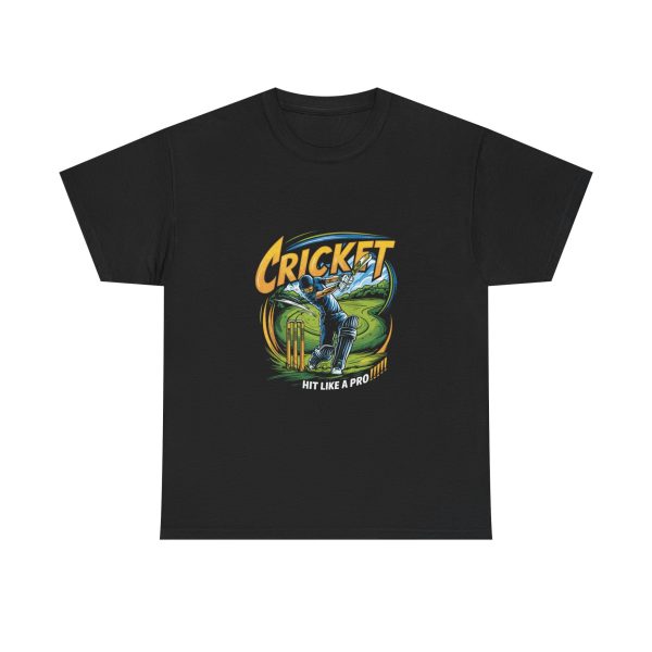 Sport Cricket Hit Like A Pro Black Color T-Shirt For Unisex Heavy Cotton Tee Sport Cricket Hit Like A Pro Black Color T-Shirt For Unisex Heavy Cotton Tee