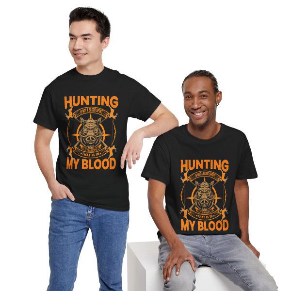 Hunting black color tshiert for Unisex Heavy Cotton Tee