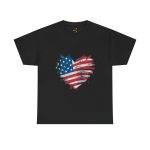 Patriotic USA Heart Unisex Heavy Cotton Tee