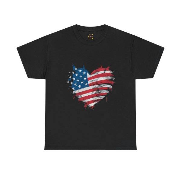 Patriotic USA Heart Unisex Heavy Cotton Tee