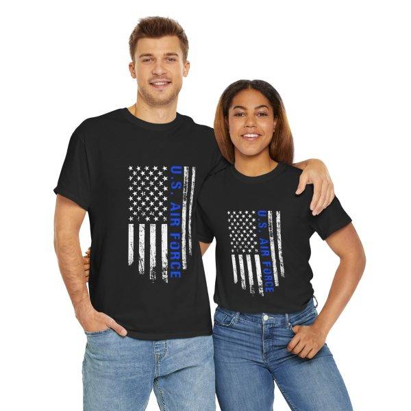 U.S. Air Force Flag Heavy Cotton Tee - Unisex Military Shirt for Veterans and Supporters