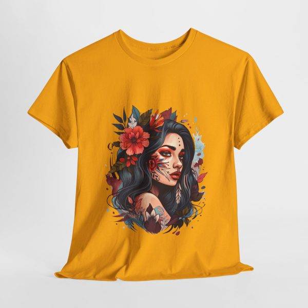 Beauty Women Gold Color T-Shirt For Unisex Heavy Cotton Tee