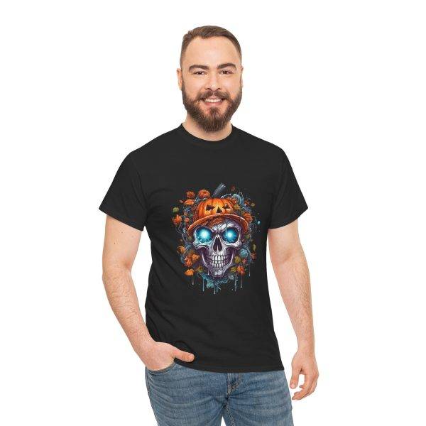 Scary Halloween pumpkin Black Color T-Shirt For Unisex Heavy Cotton Tee