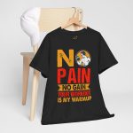 No pain no gain gym Black Color T-Shirt for Unisex Heavy Cotton Tee