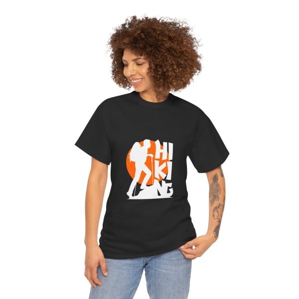 Hiking Black Color T-Shirt For Unisex Heavy Cotton Tee