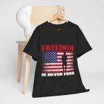 Freedom US Flag Black Color T-Shirt For Unisex Heavy Cotton Tee