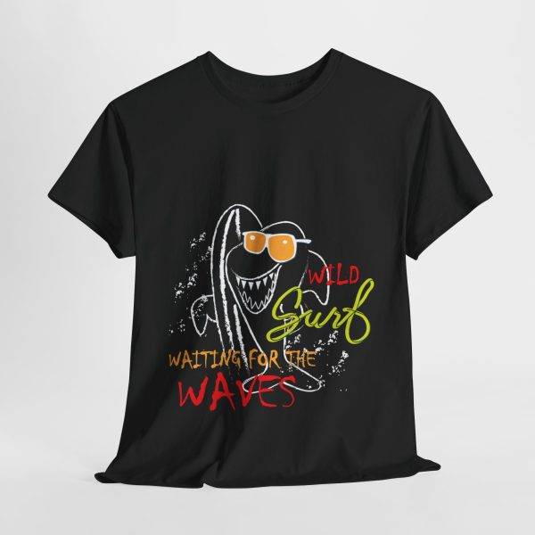 WILD  WAITING FOR THE WAVES Black Color T-Shirt For Unisex Heavy Cotton Tee