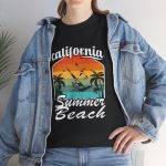 California Summer Beach Unisex Heavy Cotton Tee