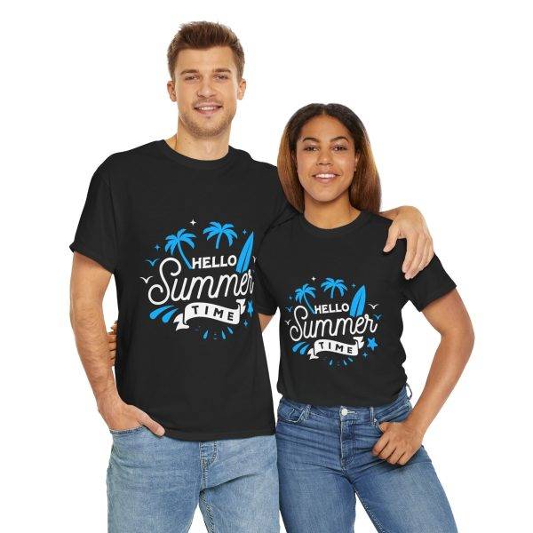 Hello Summer Time Unisex Heavy Cotton Tee - Beach Vibes Shirt
